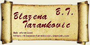 Blažena Taranković vizit kartica